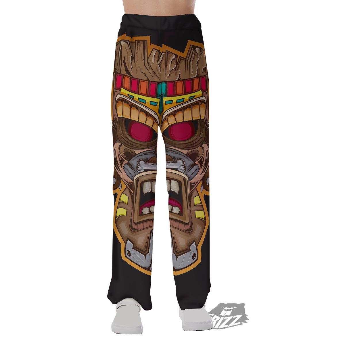Totem Tiki Print Pajama Pants-grizzshop