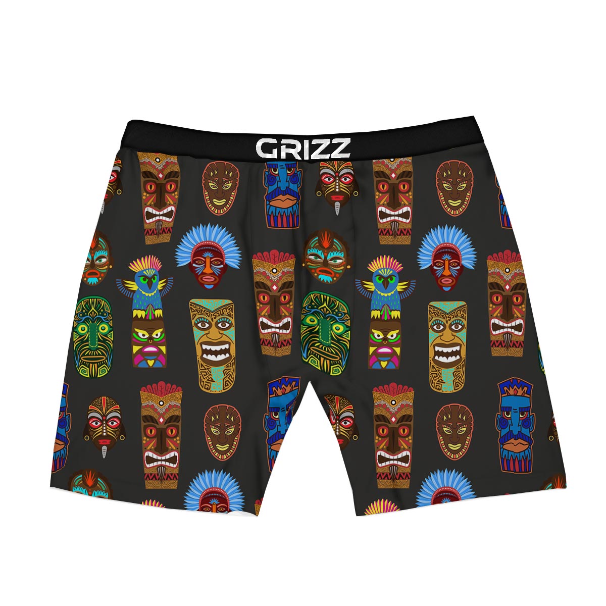Totem Tiki Print Pattern Boxer Briefs-grizzshop