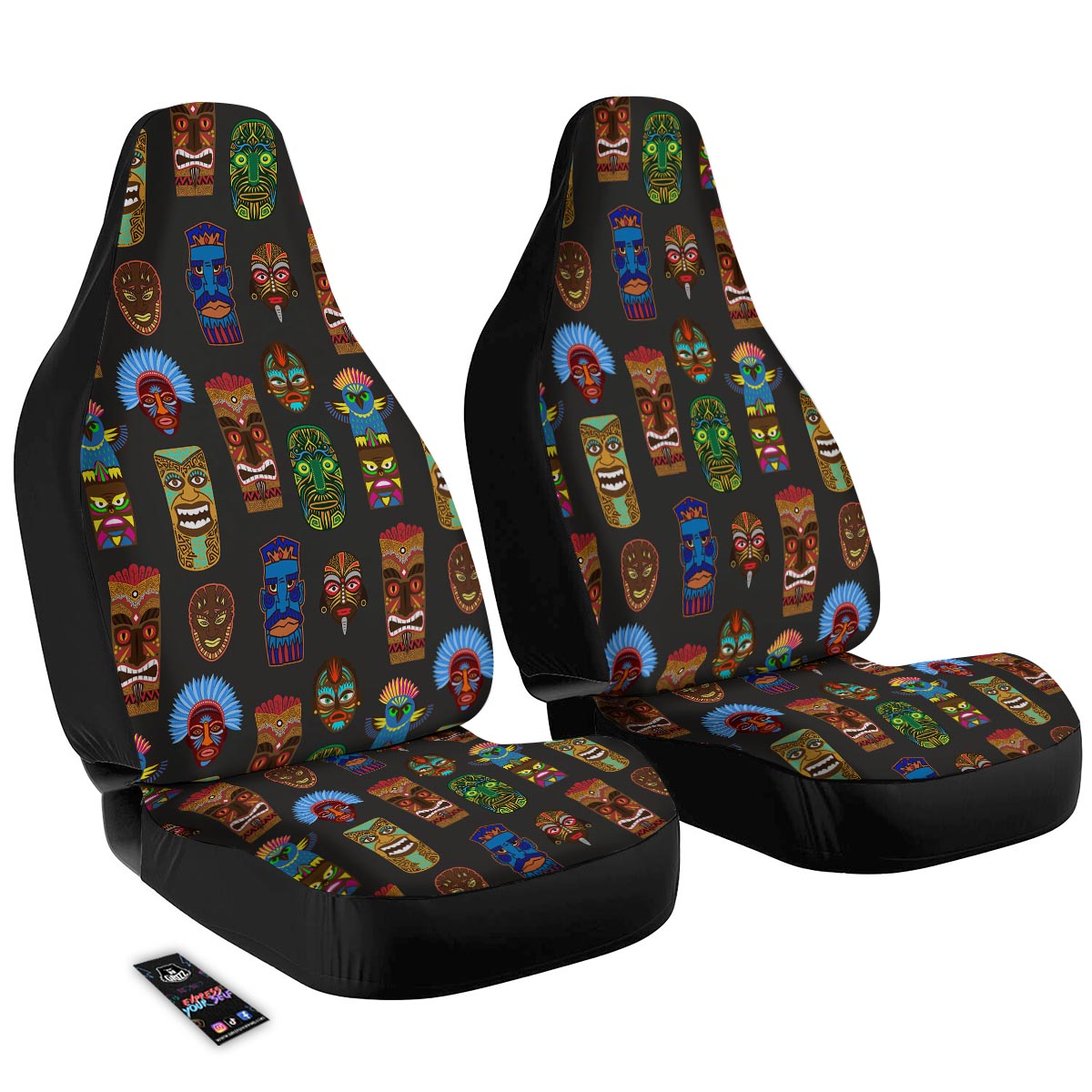 Totem Tiki Print Pattern Car Seat Covers-grizzshop