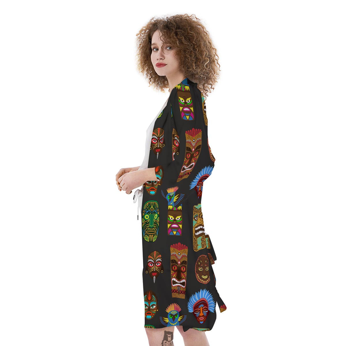 Totem Tiki Print Pattern Kimono-grizzshop
