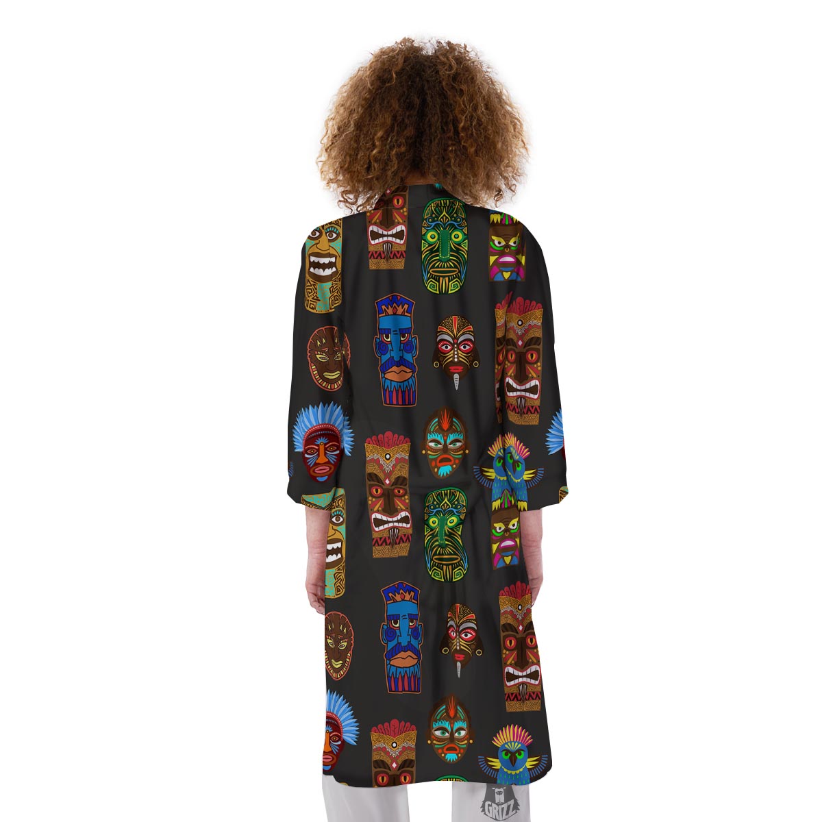 Totem Tiki Print Pattern Kimono-grizzshop