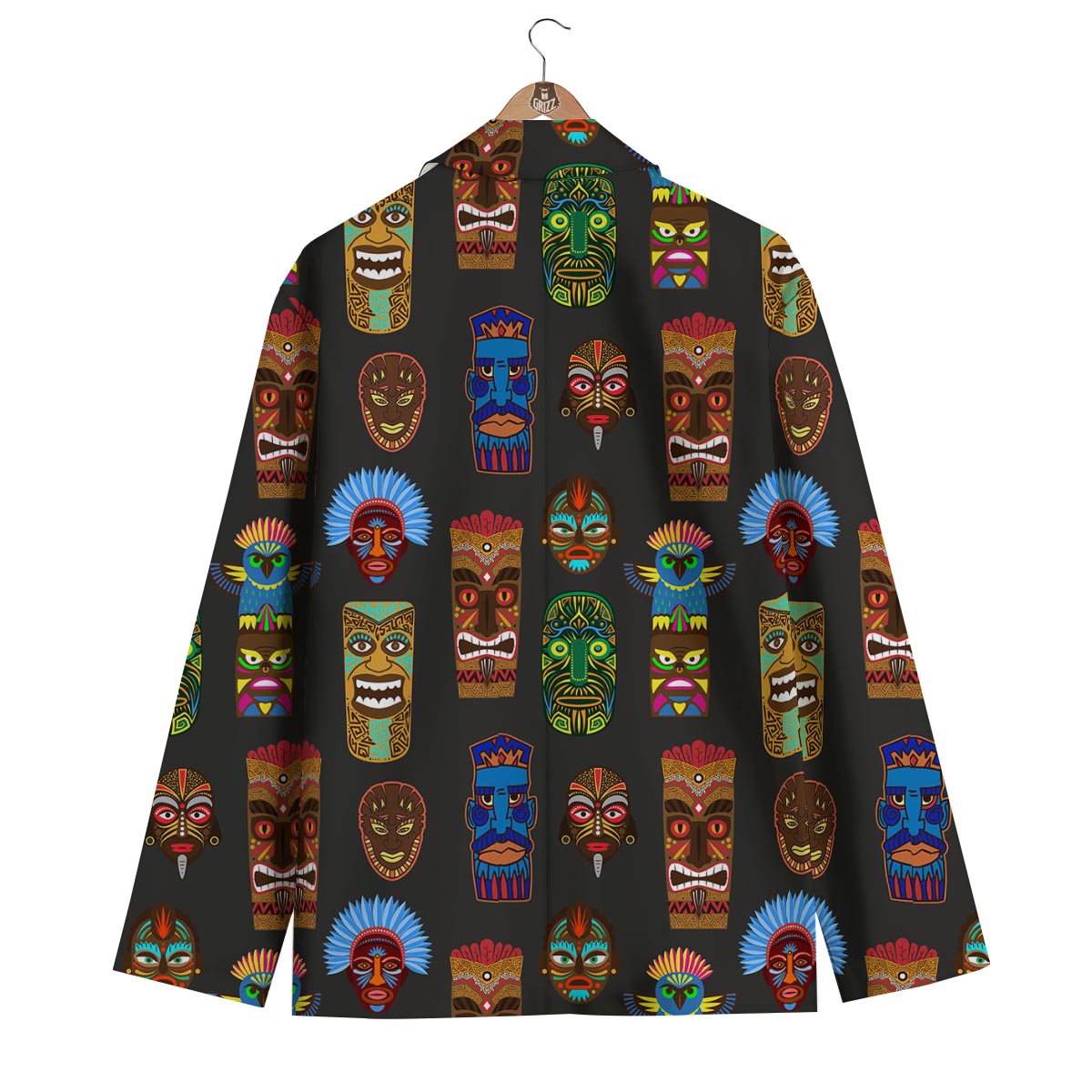 Totem Tiki Print Pattern Men's Blazer-grizzshop