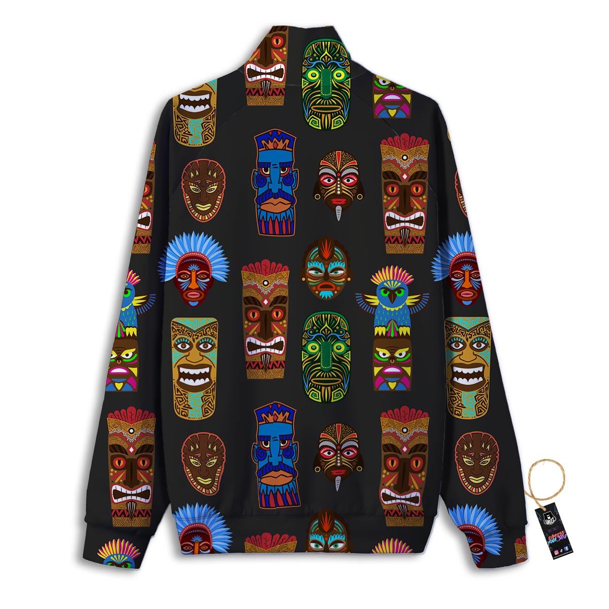 Totem Tiki Print Pattern Track Jacket-grizzshop