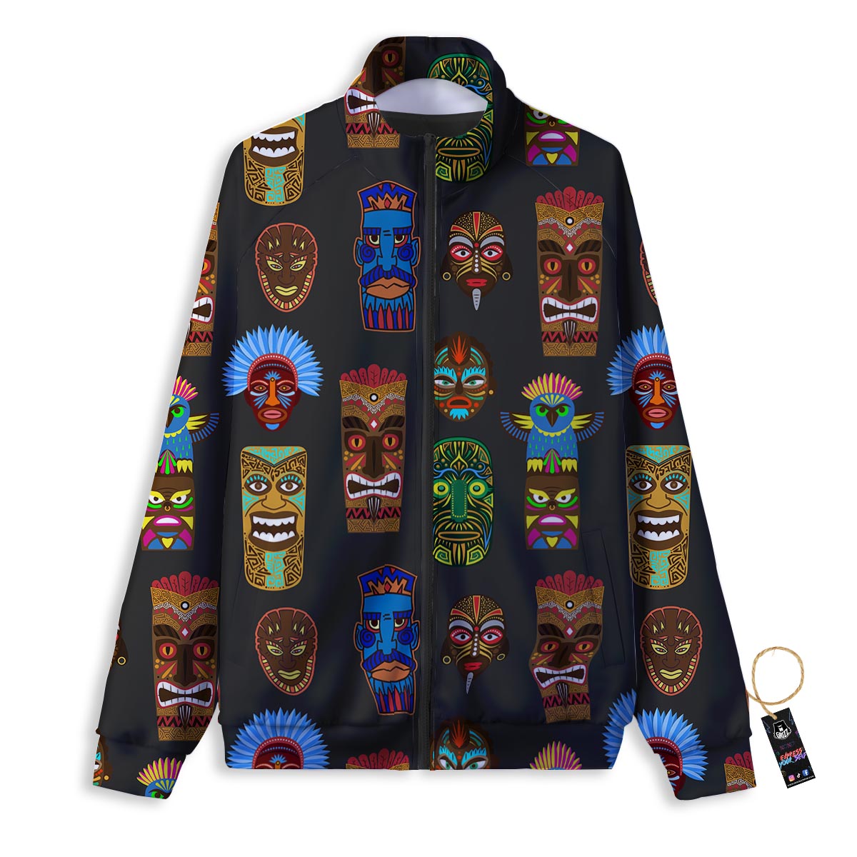 Totem Tiki Print Pattern Track Jacket-grizzshop