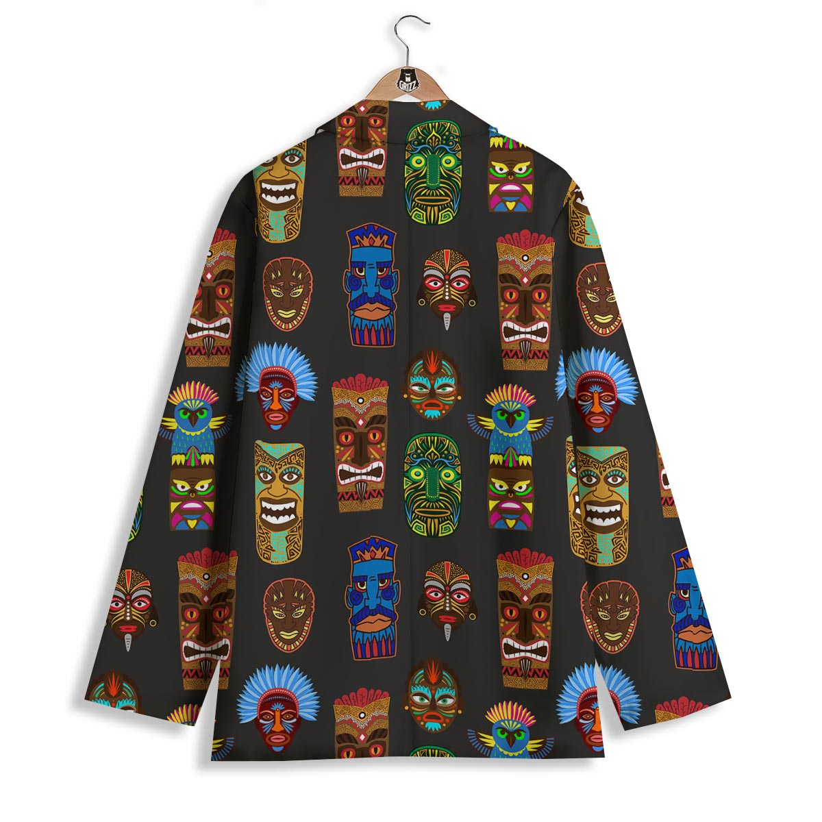 Totem Tiki Print Pattern Women's Blazer-grizzshop