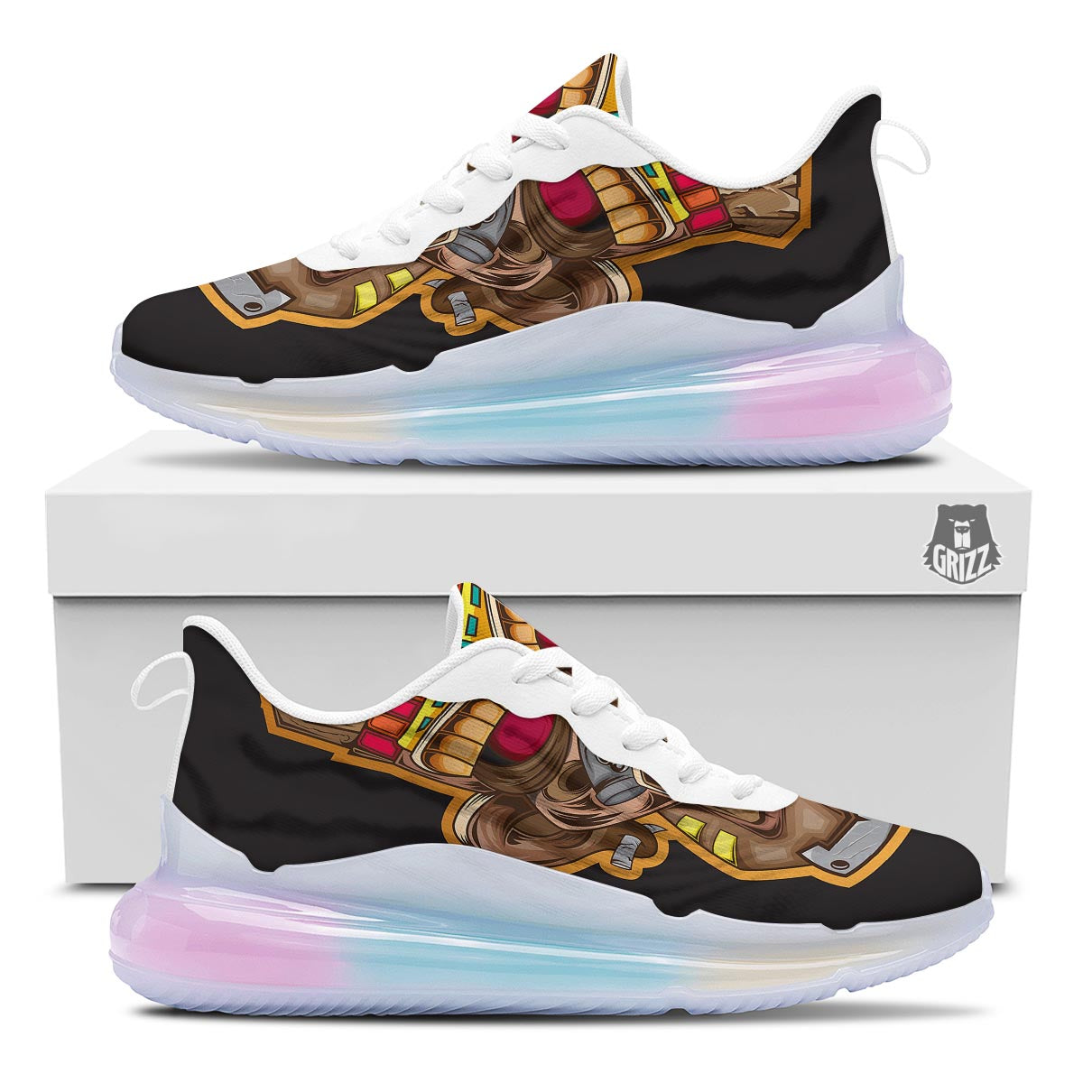 Totem Tiki Print Running Sneakers-grizzshop