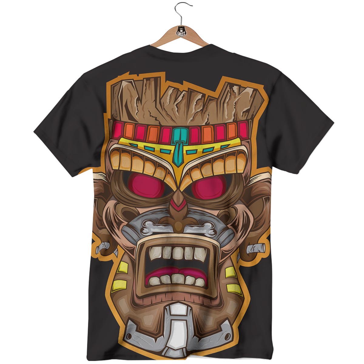 Totem Tiki Print T-Shirt-grizzshop