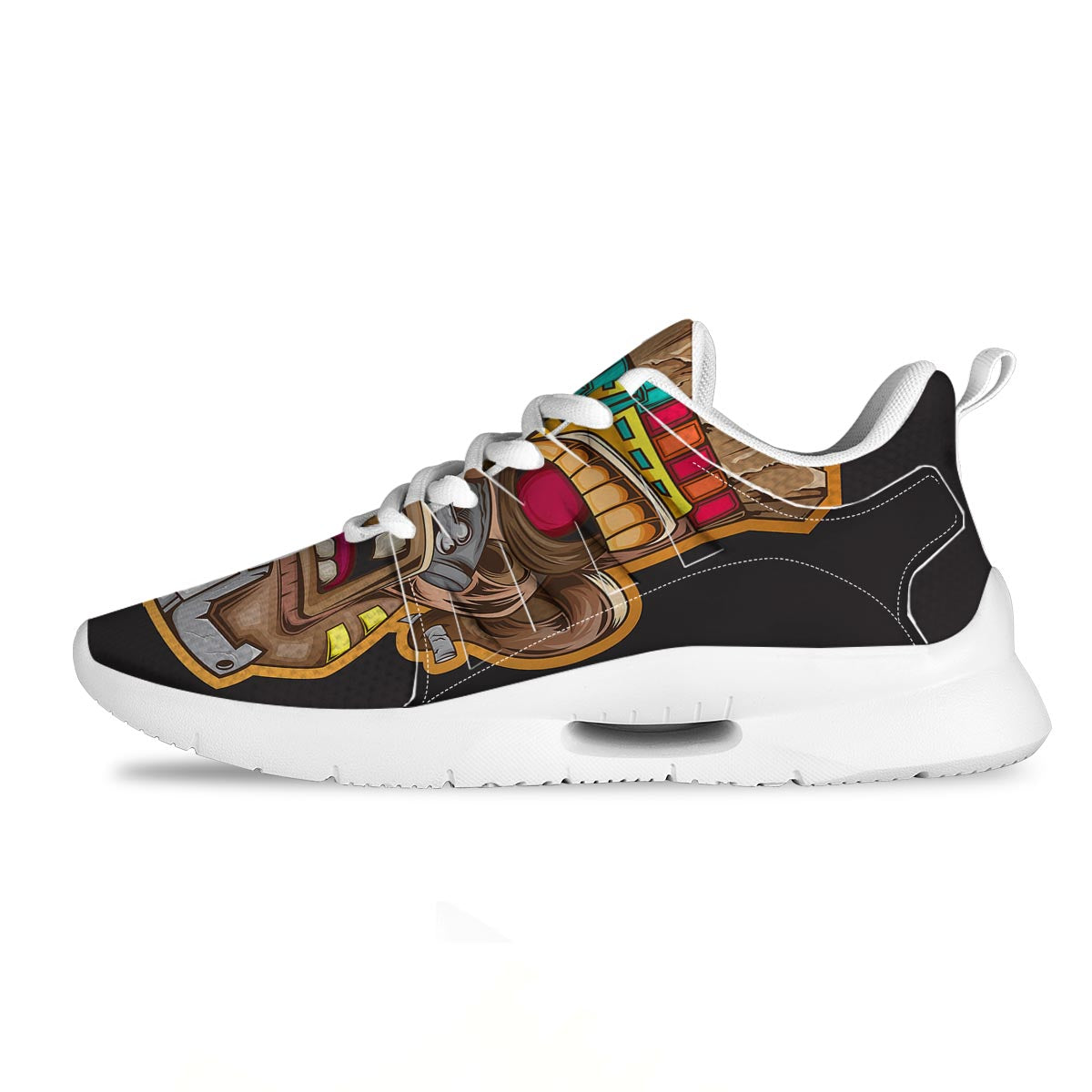 Totem Tiki Print Tennis Shoes-grizzshop