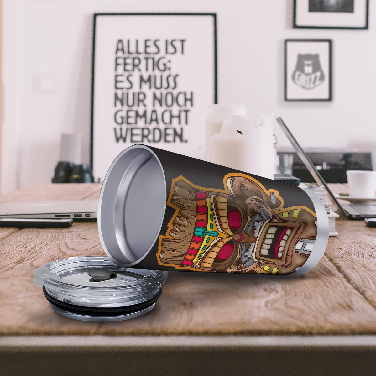 Totem Tiki Print Tumbler-grizzshop