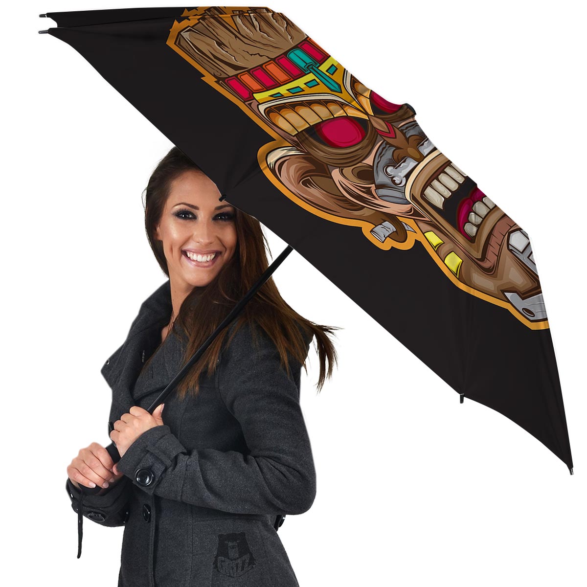 Totem Tiki Print Umbrella-grizzshop