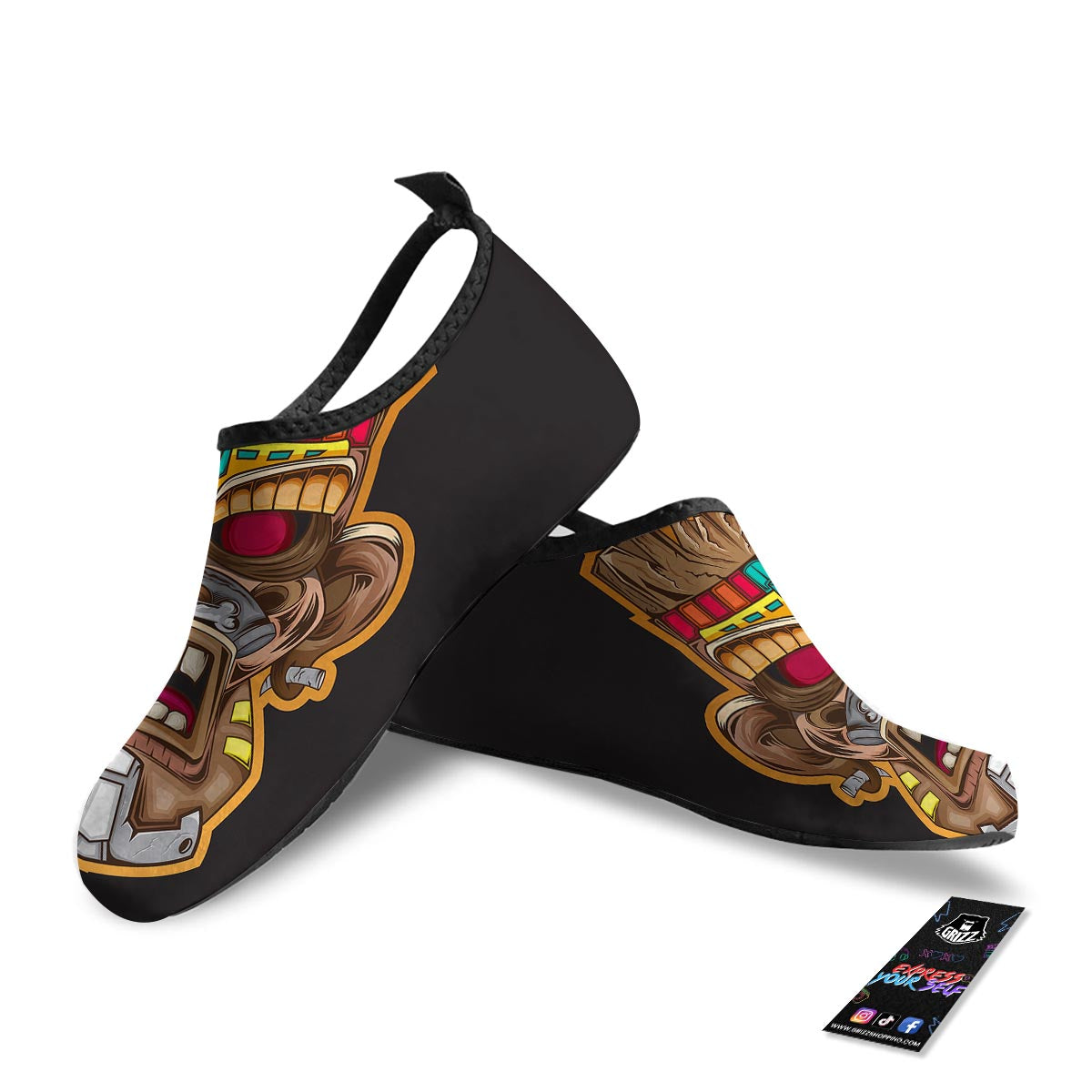 Totem Tiki Print Water Shoes-grizzshop