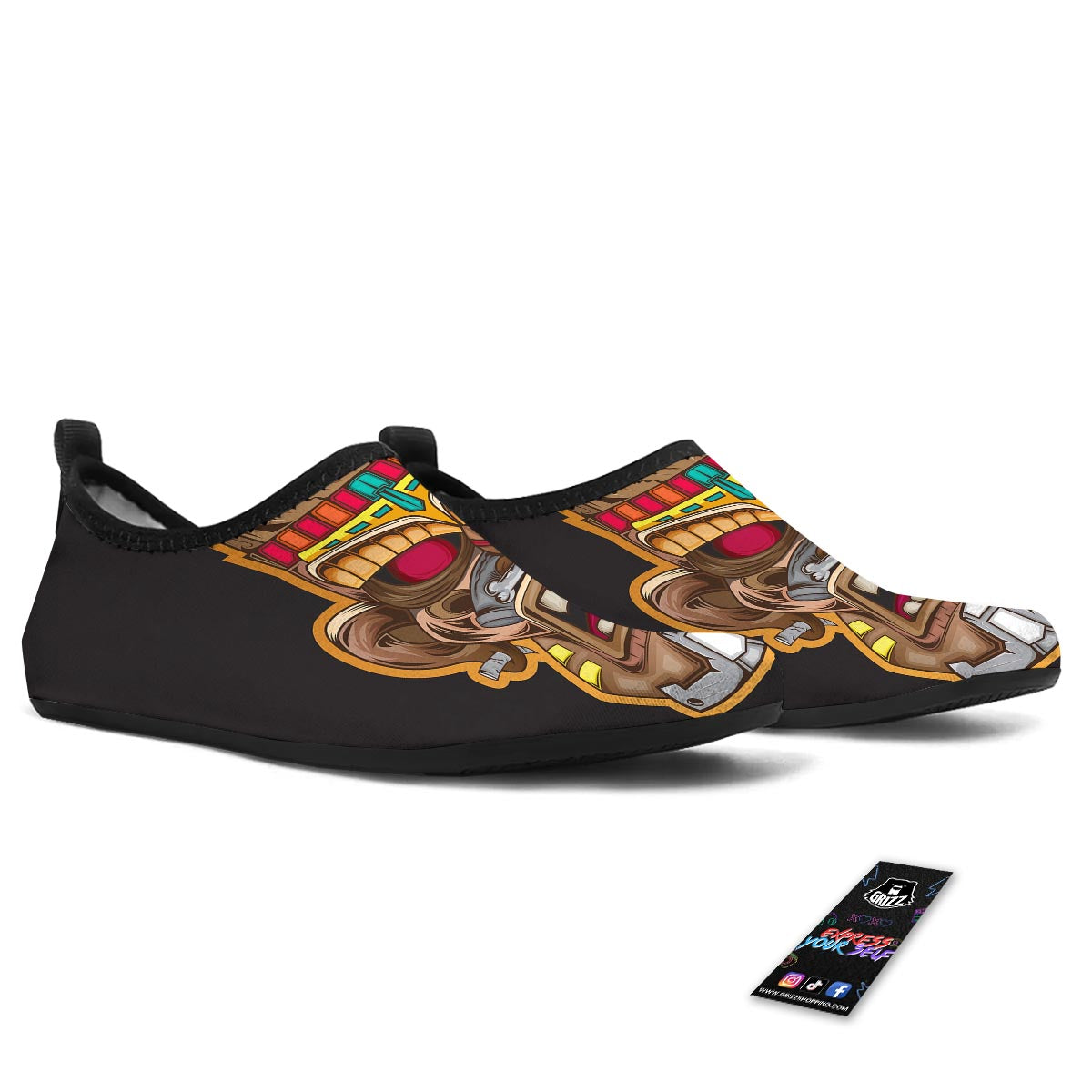 Totem Tiki Print Water Shoes-grizzshop