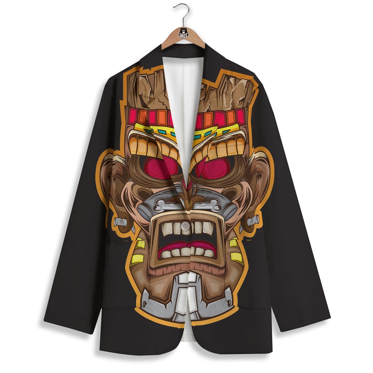 Totem Tiki Print Women's Blazer-grizzshop