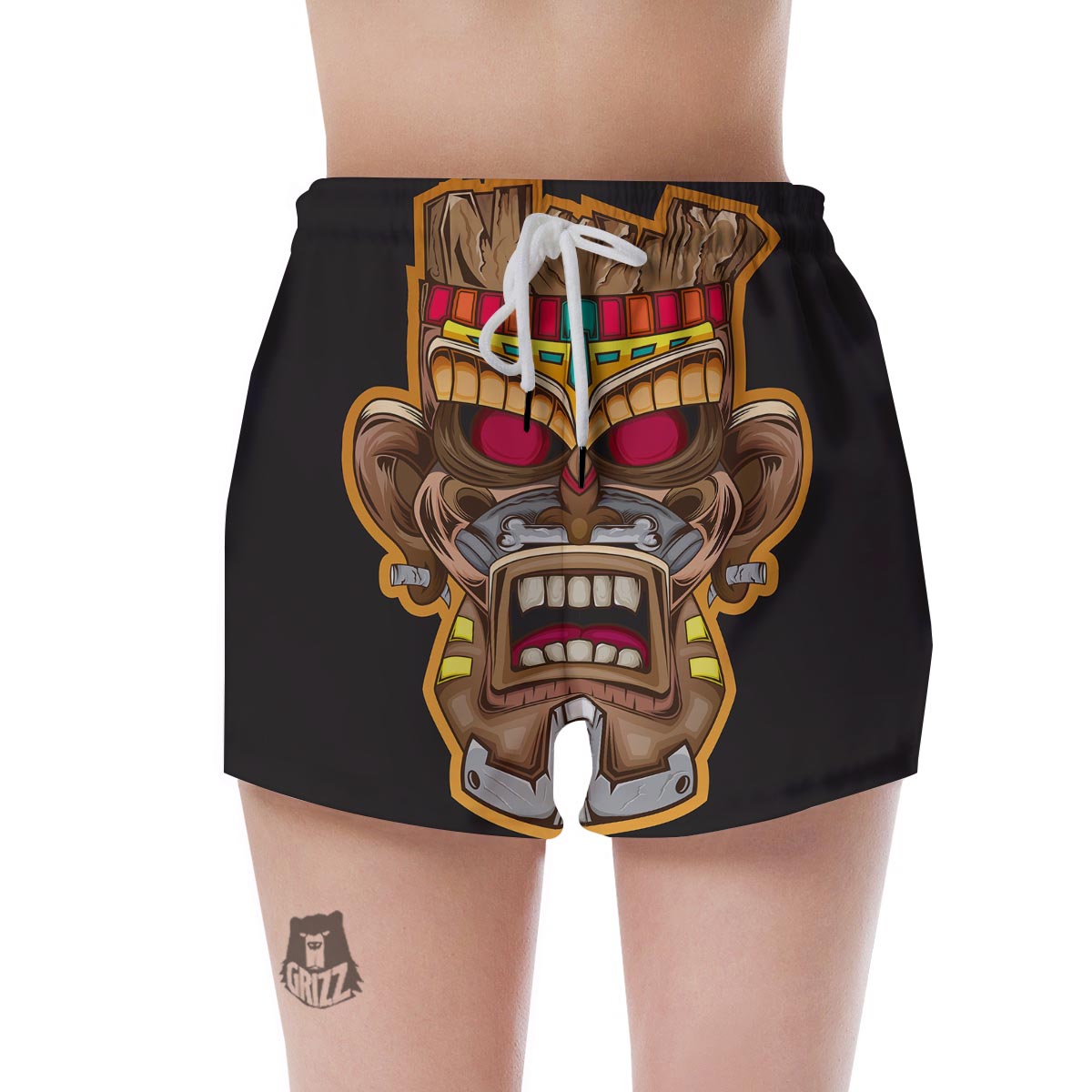 Totem Tiki Print Women's Shorts-grizzshop
