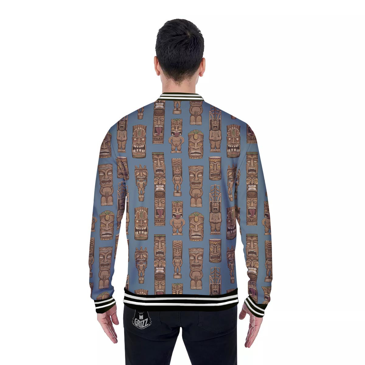 Totem Tribal Print Pattern Baseball Jacket-grizzshop