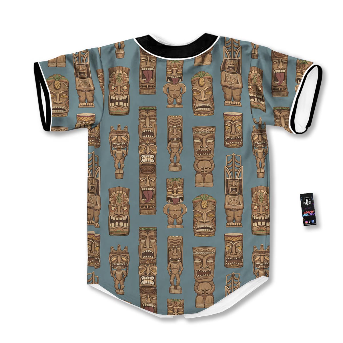 Totem Tribal Print Pattern Baseball Jersey-grizzshop