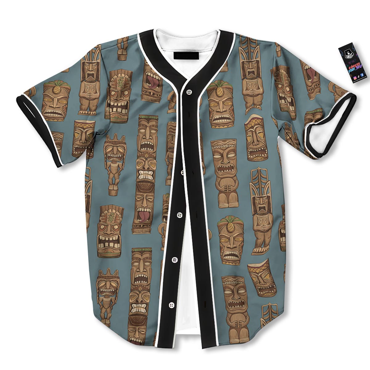 Totem Tribal Print Pattern Baseball Jersey-grizzshop