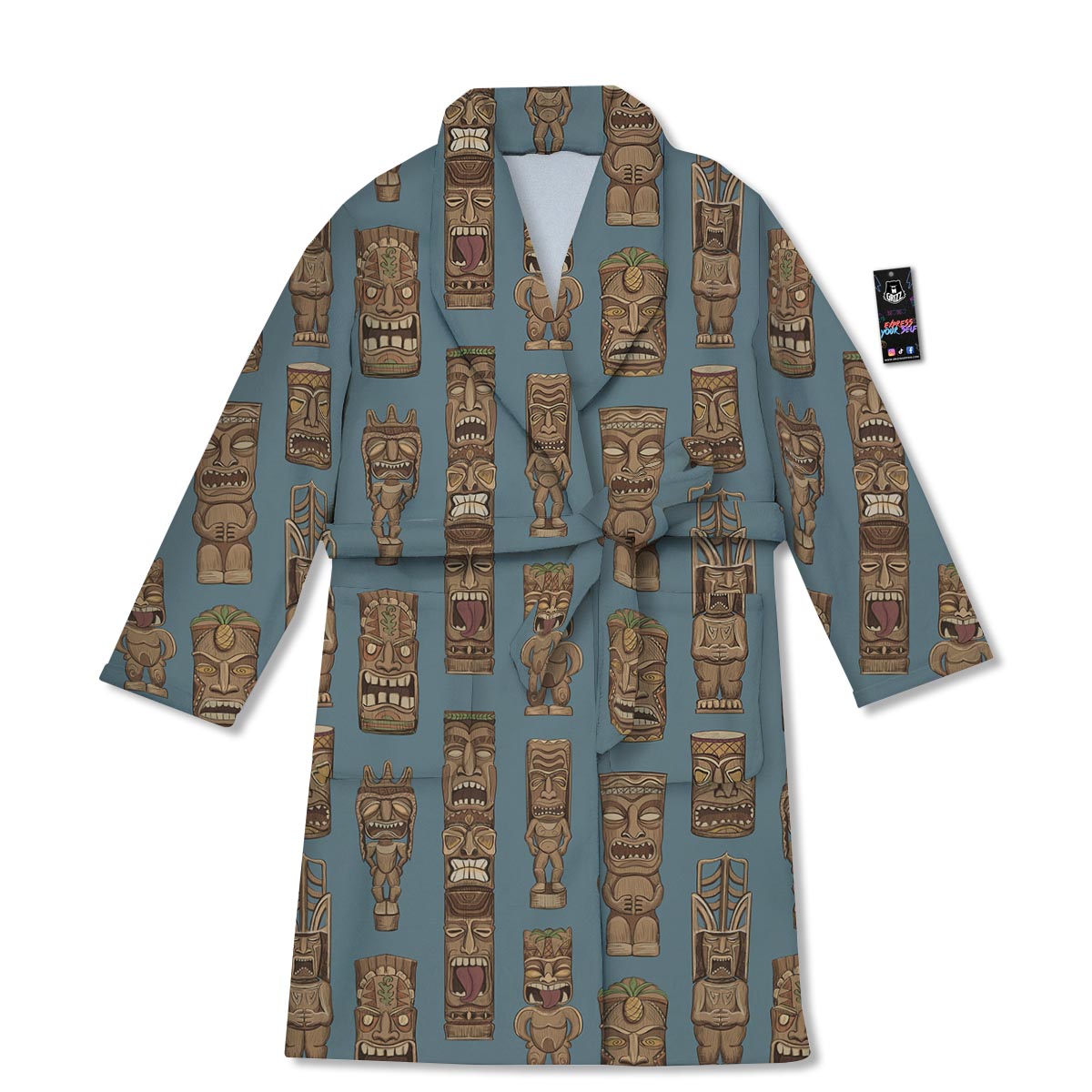 Totem Tribal Print Pattern Bathrobe-grizzshop