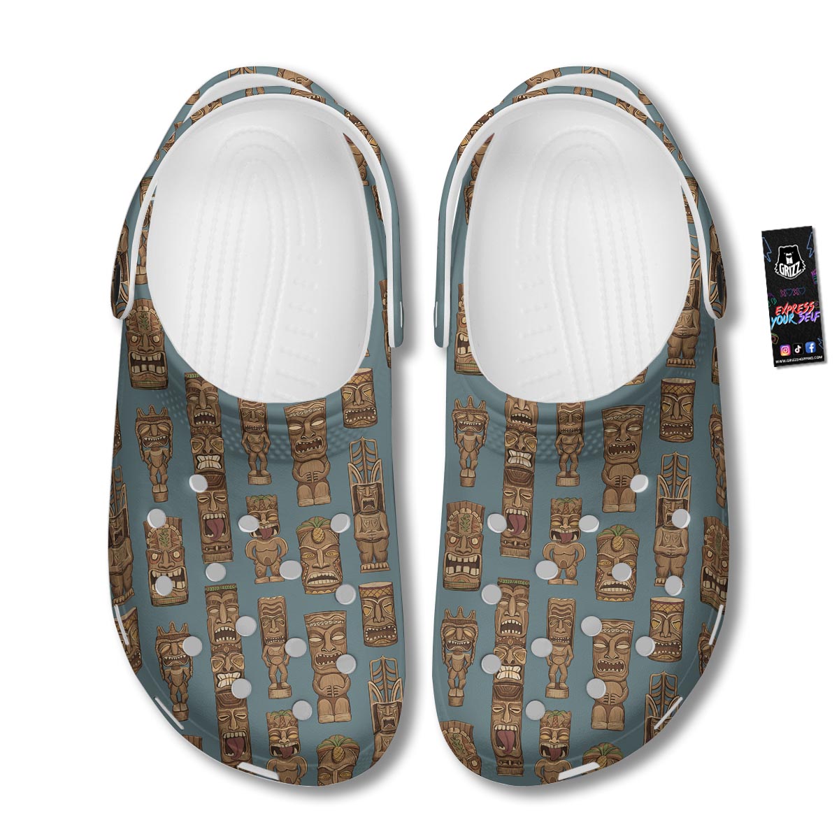Totem Tribal Print Pattern Clog-grizzshop