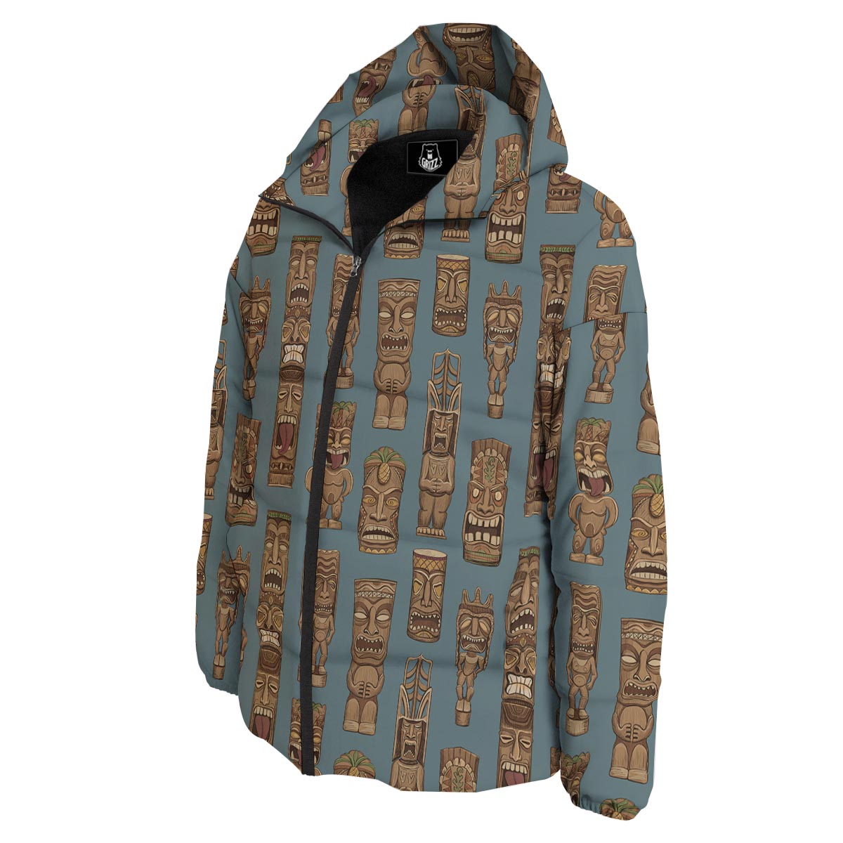 Totem Tribal Print Pattern Down Jacket-grizzshop