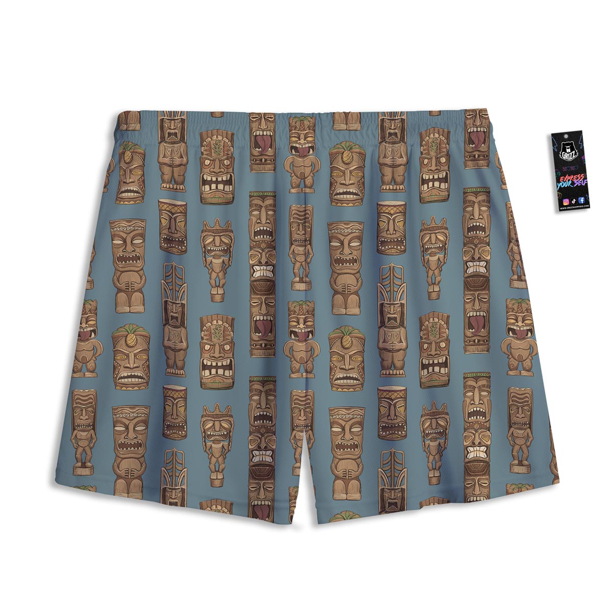 Totem Tribal Print Pattern Mesh Shorts