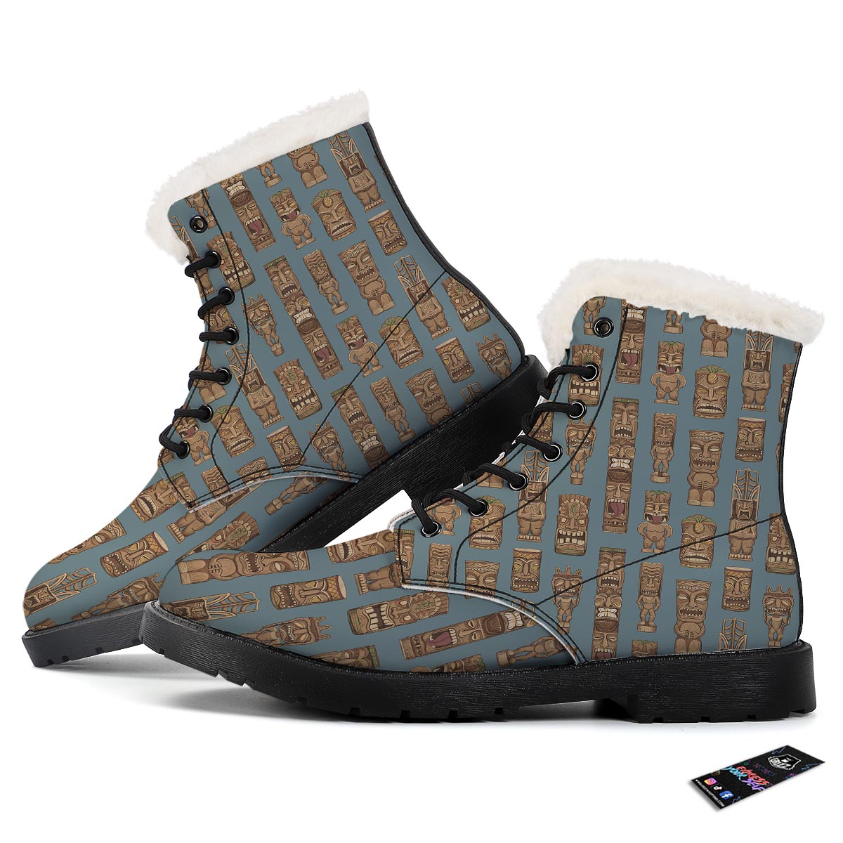 Totem Tribal Print Pattern Winter Boots-grizzshop