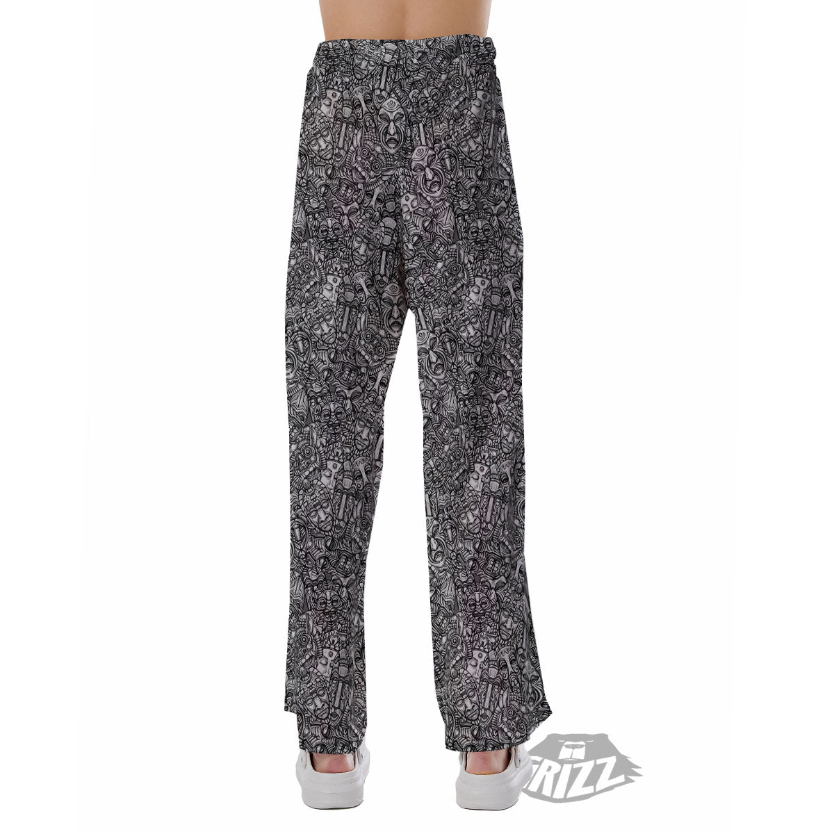 Totem White And Grey Print Pattern Pajama Pants-grizzshop