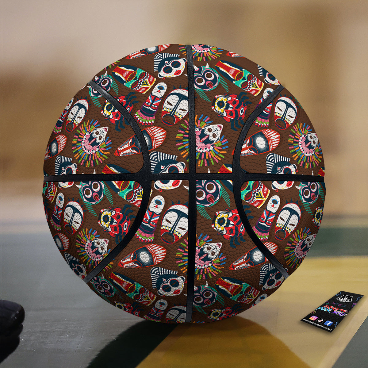 Totem And Mask African Print Pattern Basketball