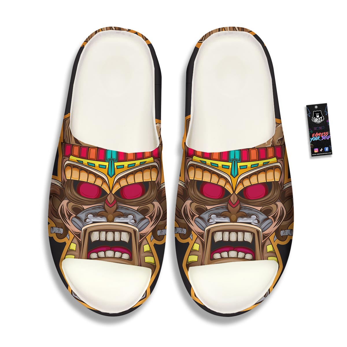 Totem Tiki Print Sandals-grizzshop