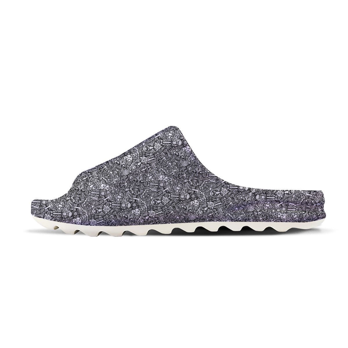 Totem White And Grey Print Pattern Sandals-grizzshop