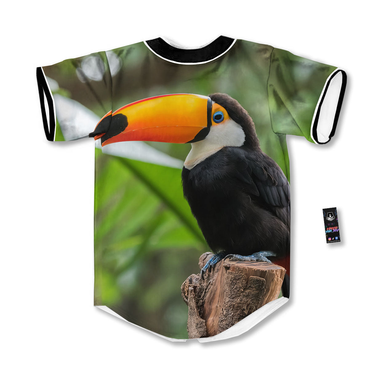 Toucan Aloha Keel-Billed Print Baseball Jersey-grizzshop