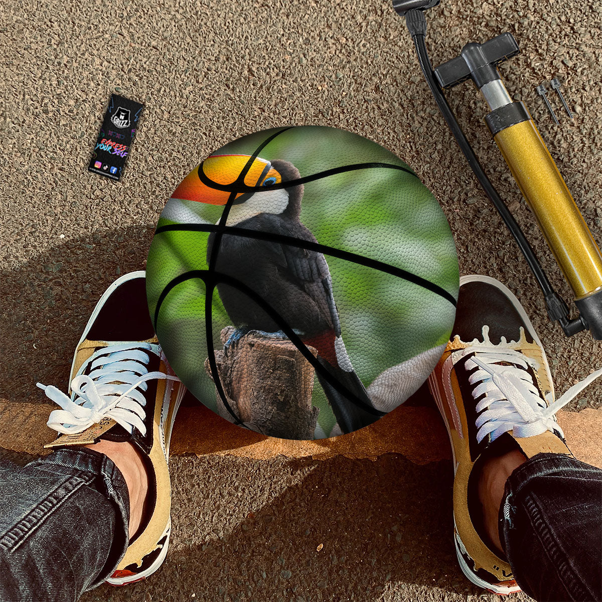 Toucan Aloha Keel-Billed Print Basketball-grizzshop