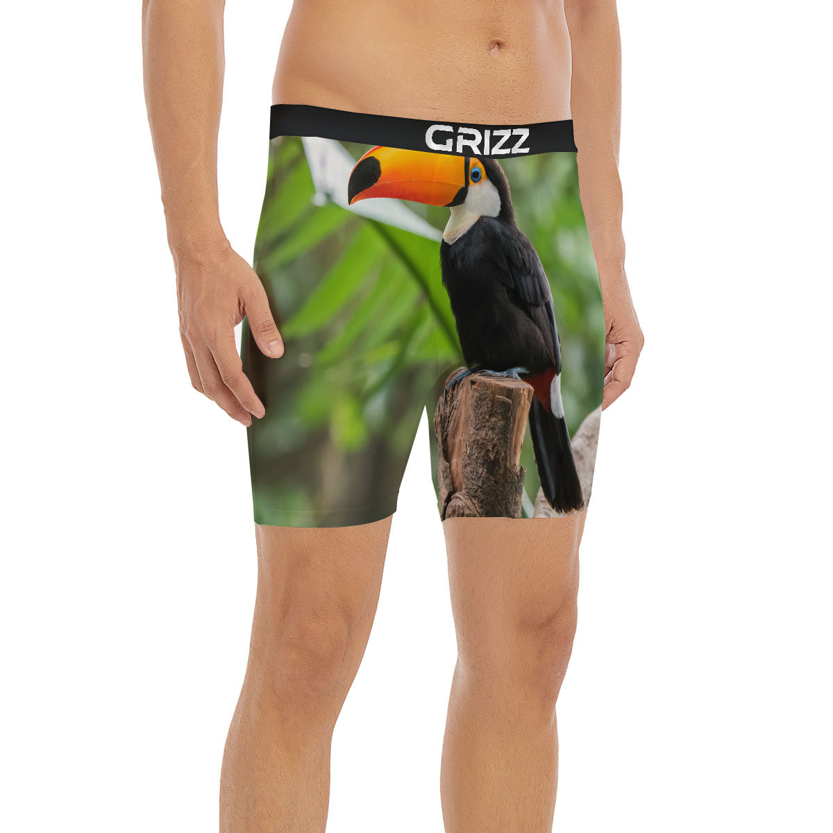 Toucan Aloha Keel-Billed Print Boxer Briefs-grizzshop