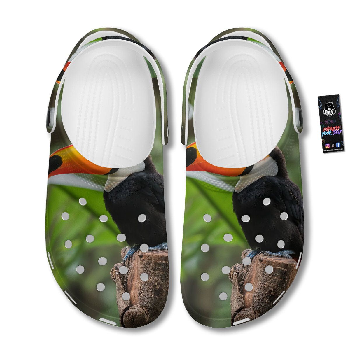 Toucan Aloha Keel-Billed Print Clog-grizzshop