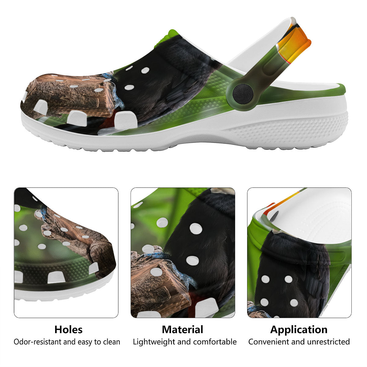 Toucan Aloha Keel-Billed Print Clog-grizzshop