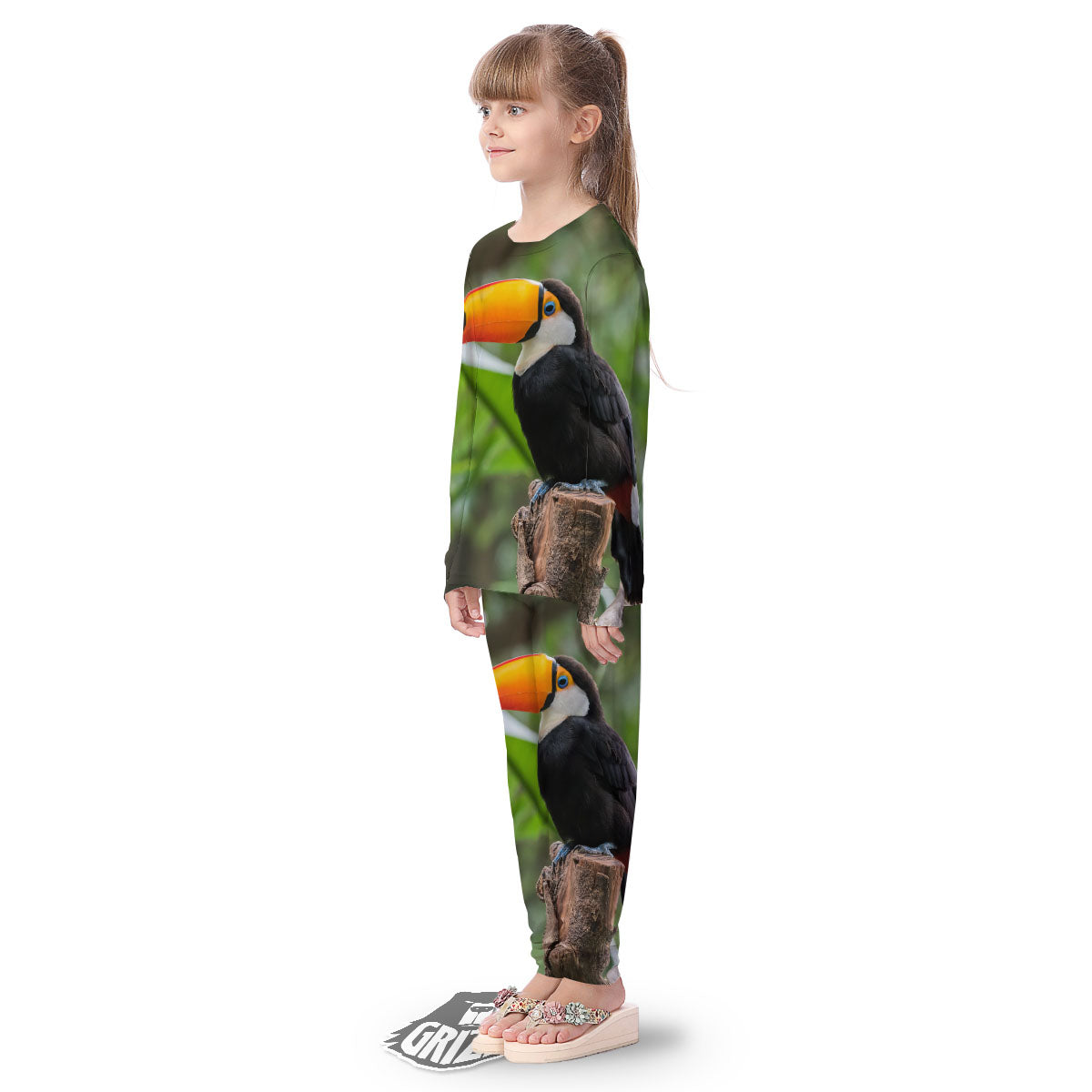 Toucan Aloha Keel-Billed Print Kid's Pajamas-grizzshop
