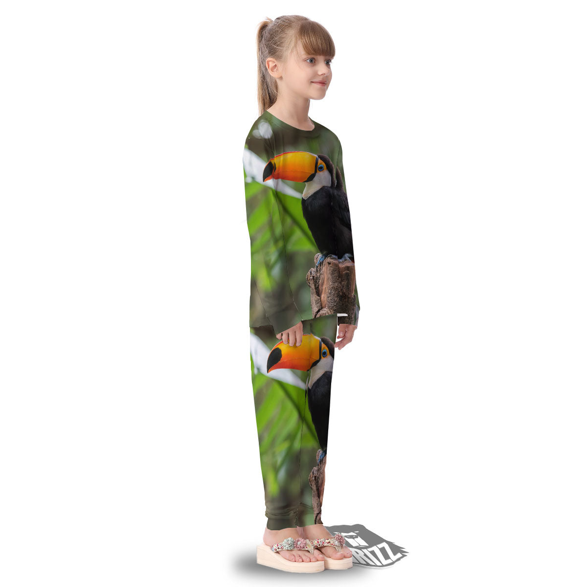 Toucan Aloha Keel-Billed Print Kid's Pajamas-grizzshop