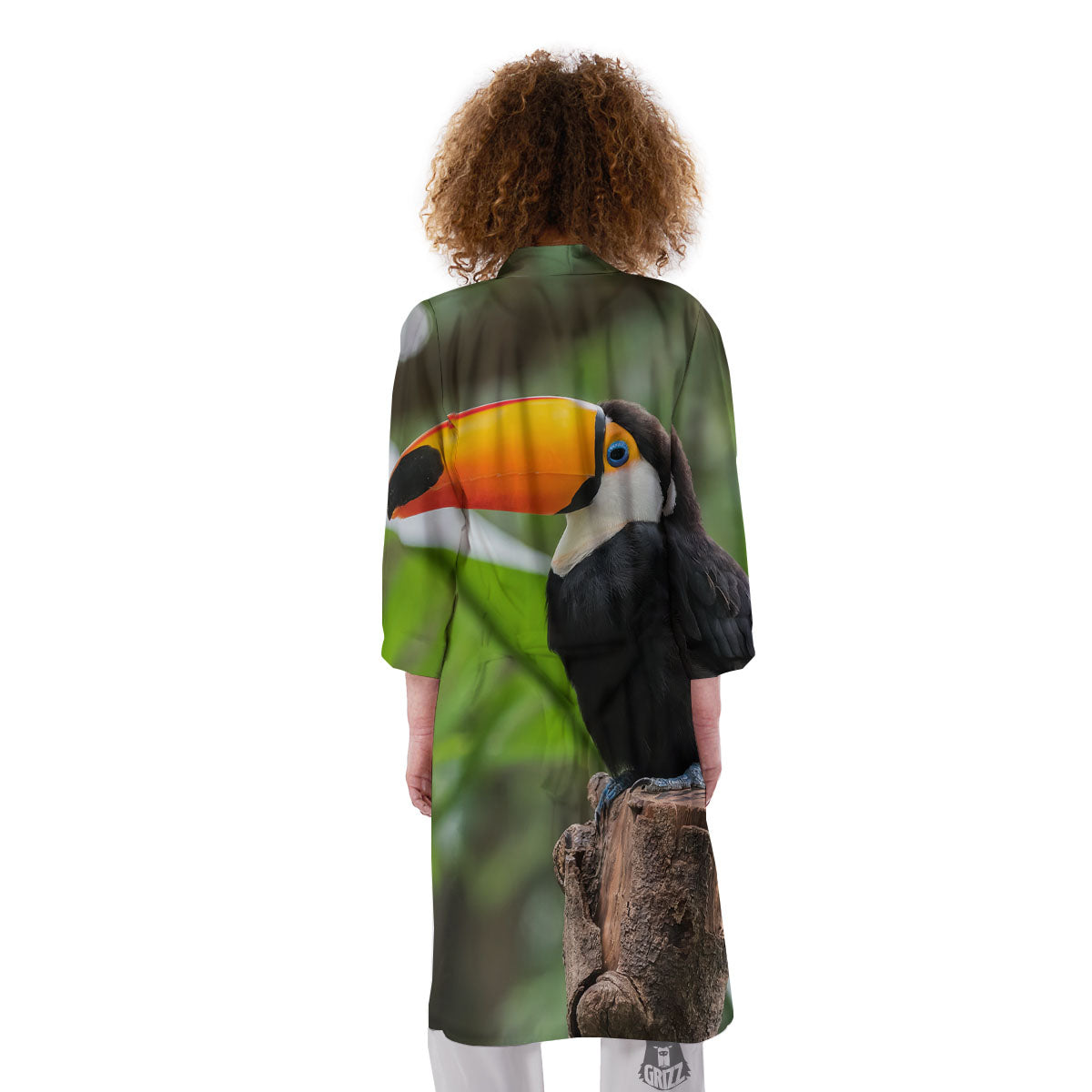 Toucan Aloha Keel-Billed Print Kimono-grizzshop