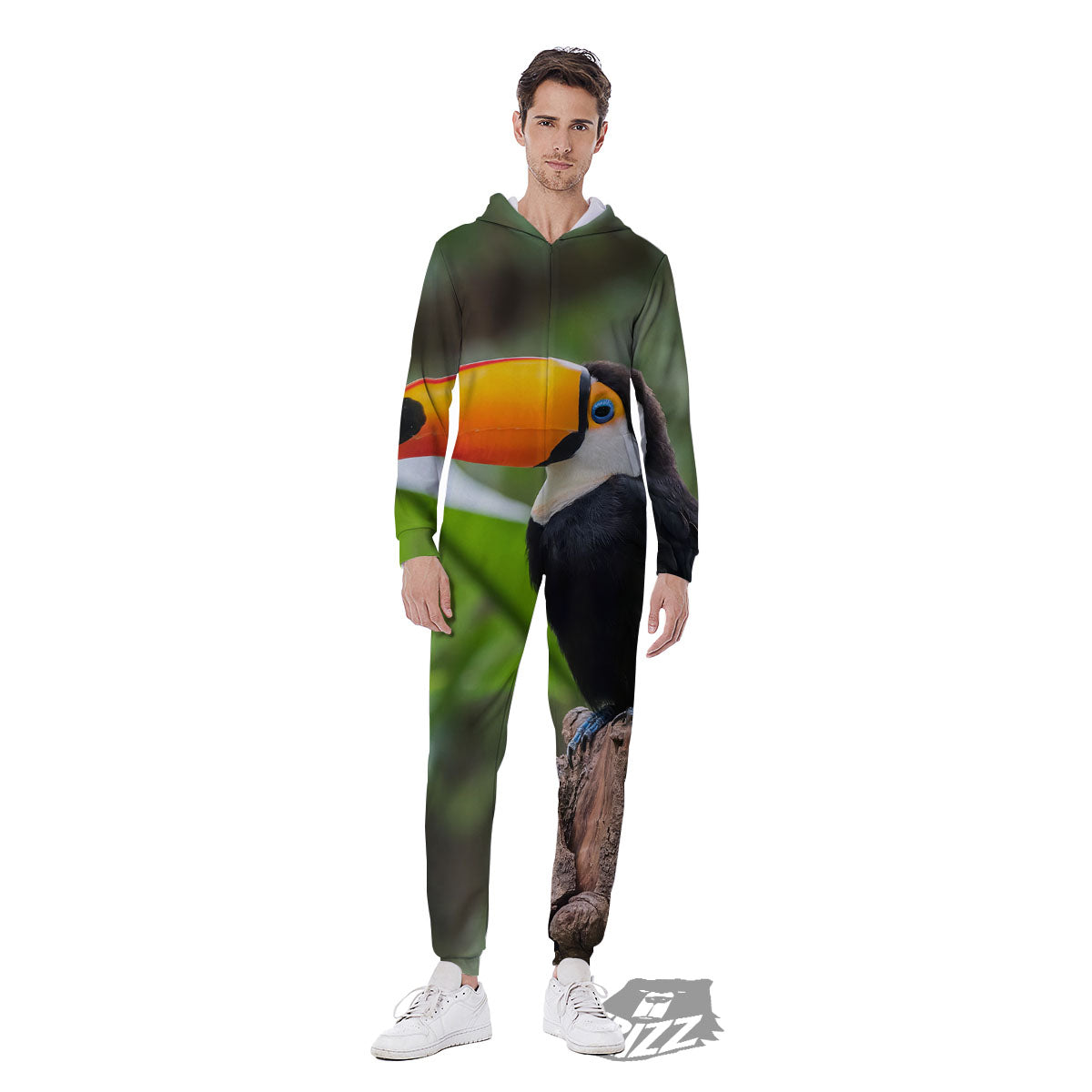 Toucan Aloha Keel-Billed Print Men's Jumpsuit-grizzshop