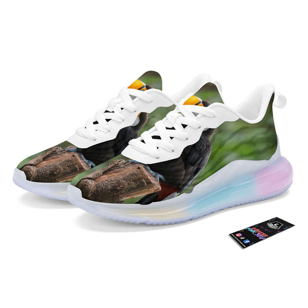 Toucan Aloha Keel-Billed Print Running Sneakers-grizzshop
