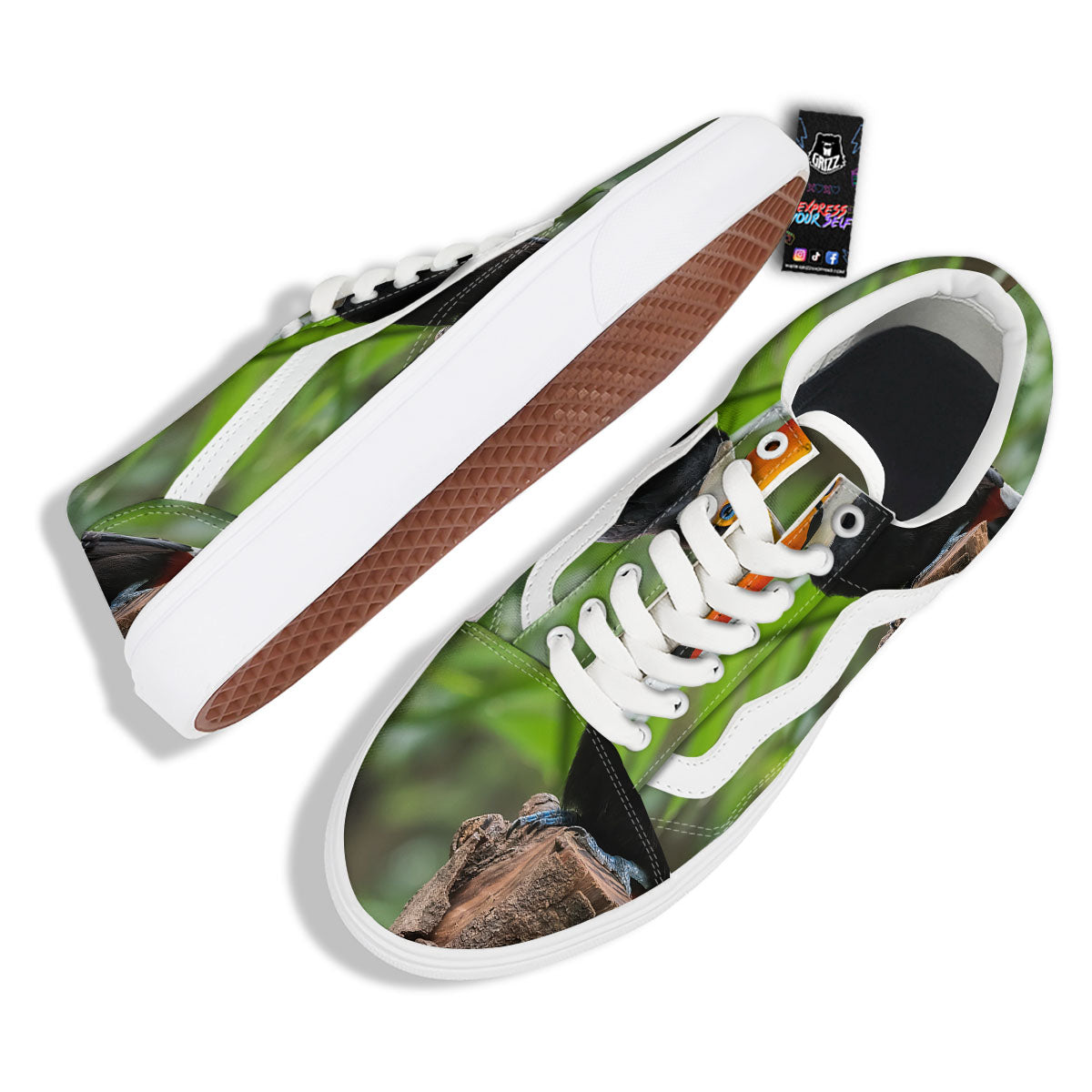 Toucan Aloha Keel-Billed Print Skate Shoes-grizzshop