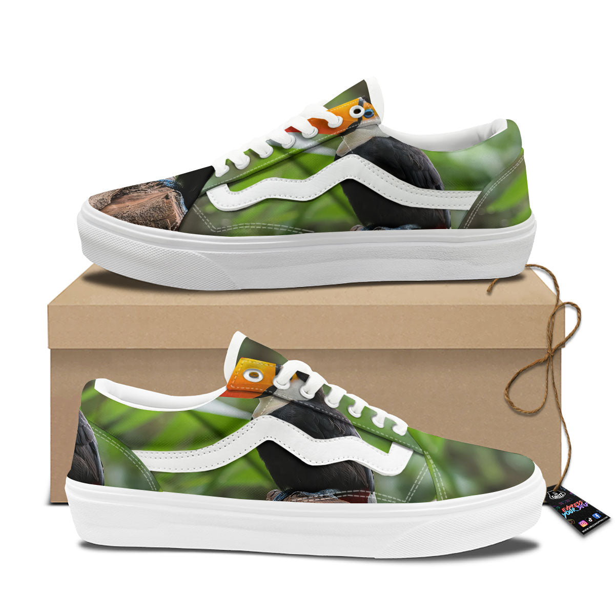 Toucan Aloha Keel-Billed Print Skate Shoes-grizzshop