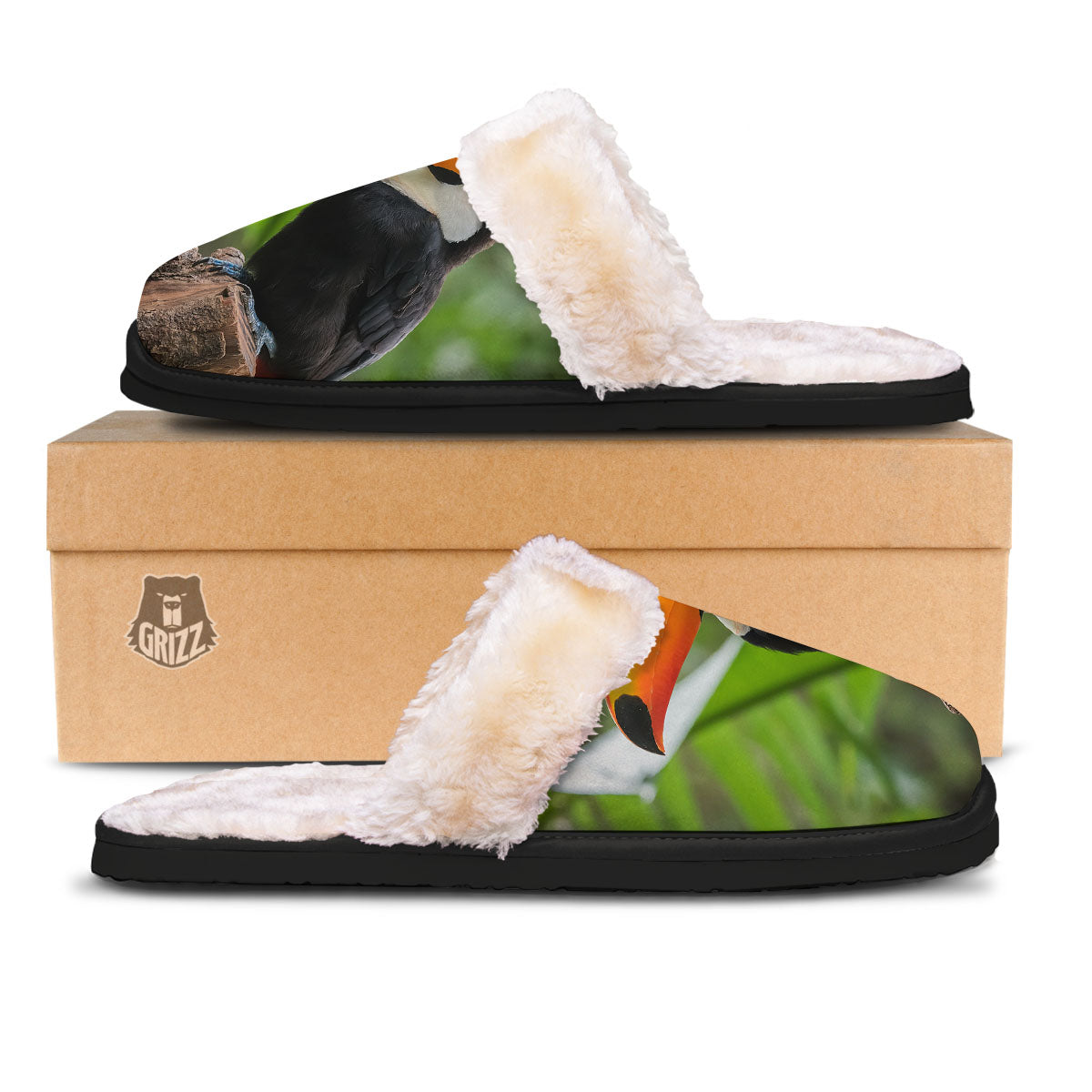 Toucan Aloha Keel-Billed Print Slippers-grizzshop