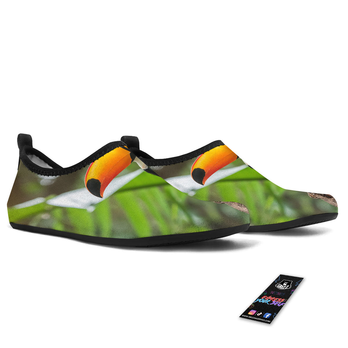 Toucan Aloha Keel-Billed Print Water Shoes-grizzshop