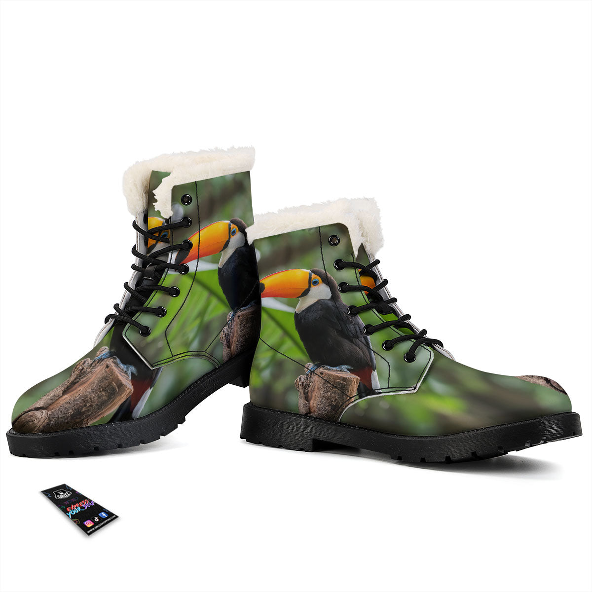 Toucan Aloha Keel-Billed Print Winter Boots-grizzshop