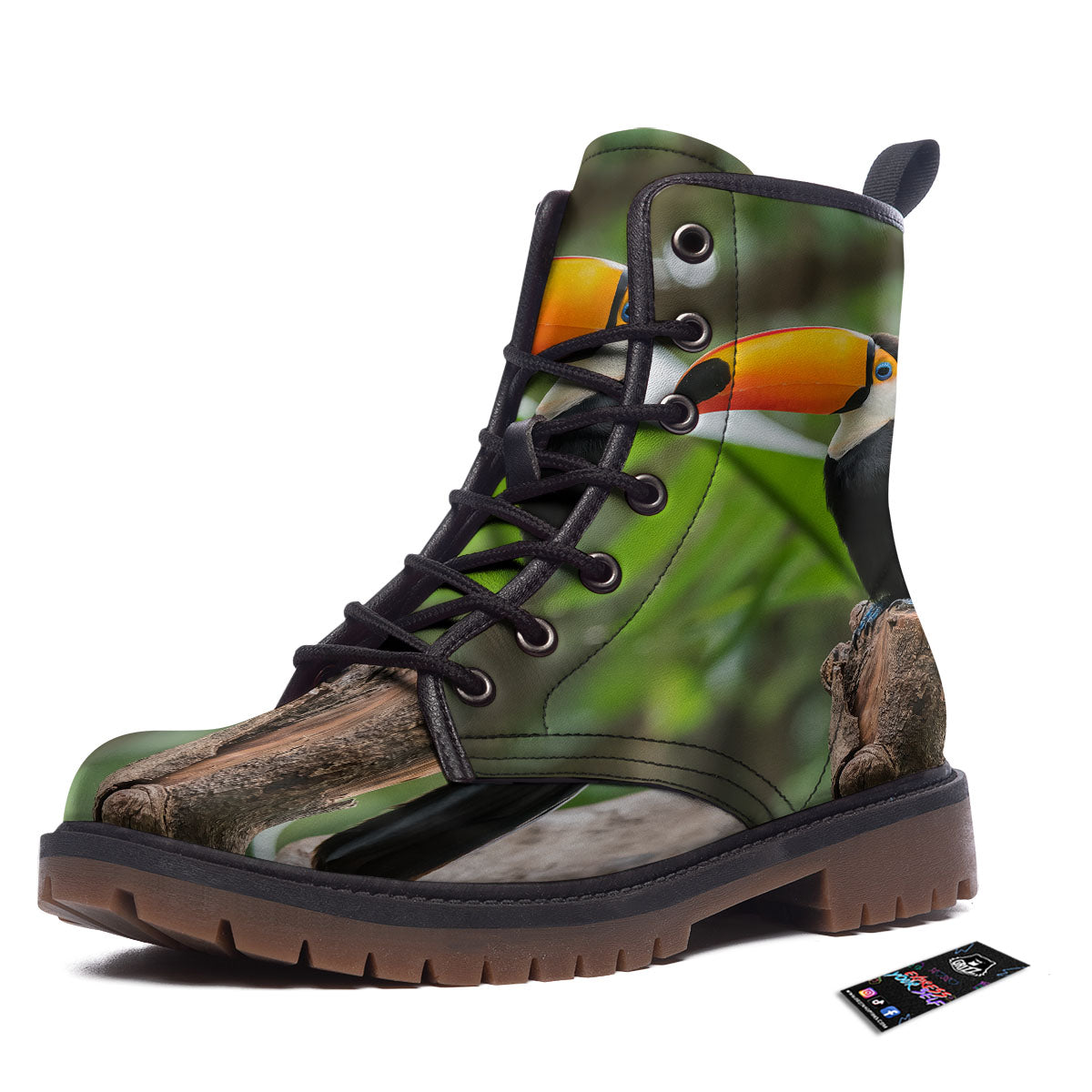Toucan Aloha Keel-Billed Print Work Boots-grizzshop