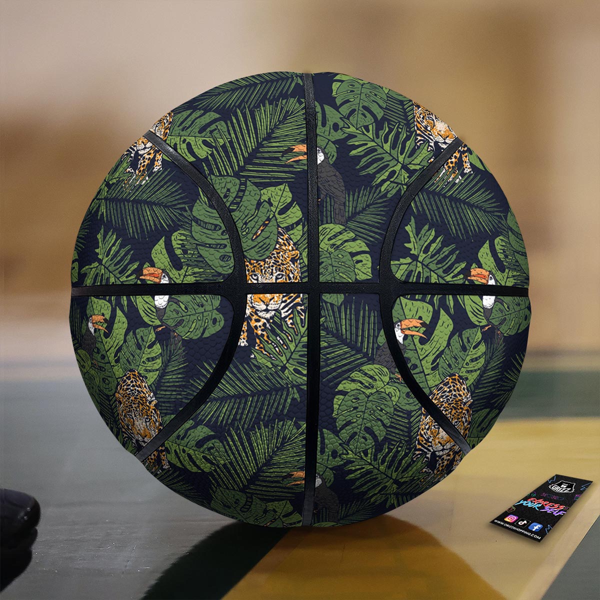 Toucan And Tiger Print Pattern Basketball
