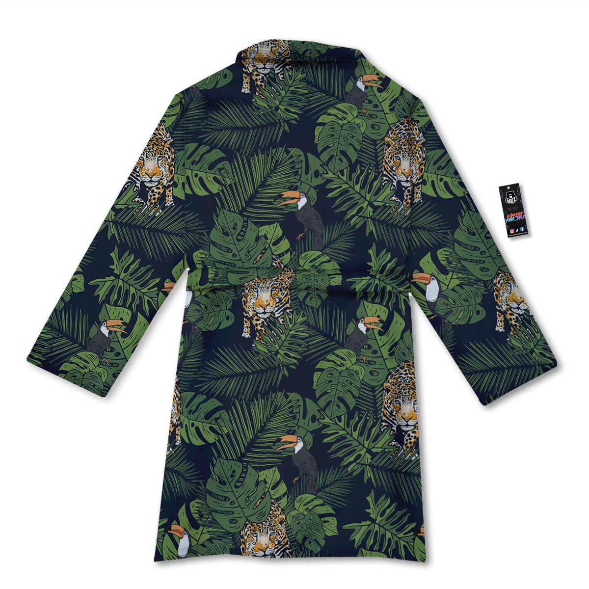 Toucan And Tiger Print Pattern Bathrobe-grizzshop