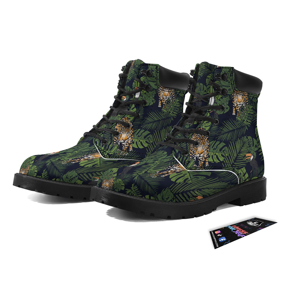 Toucan And Tiger Print Pattern Boots-grizzshop