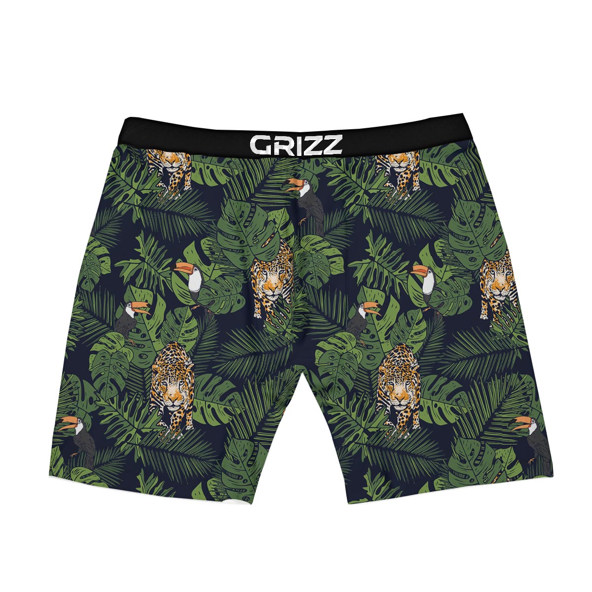 Toucan And Tiger Print Pattern Boxer Briefs-grizzshop